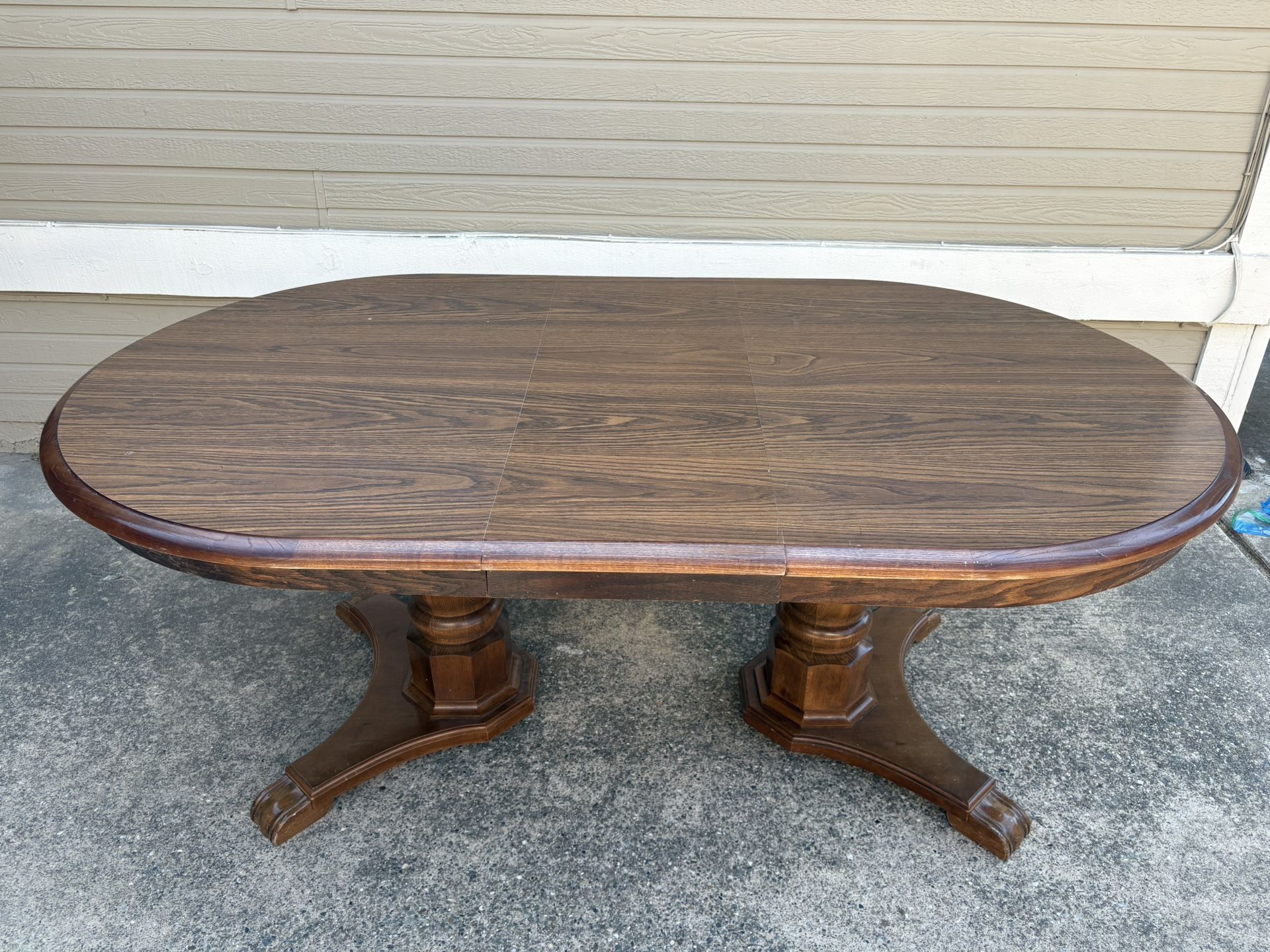 Wood Dining Table with 5 Chairs + 1 Leaf