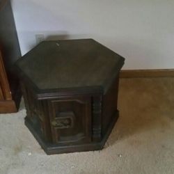 1970s Vintage Hexagon End Table