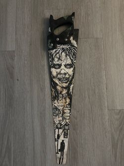 Hand-Painted Horror Art Saw
