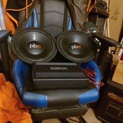 Complete Matching Set Of 3000 Wt Amp And Two 12 Inch Subs