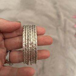 6 Sterling Silver Bangles