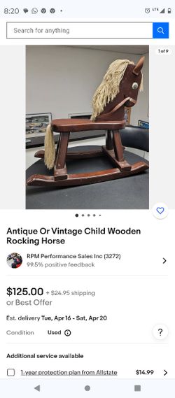 Antique Real Wood Rocking Chair For Children