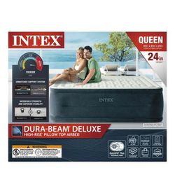 Intex 24" Dream Lux Pillow Top Dura-Beam Airbed Mattress with Internal Pump - Queen