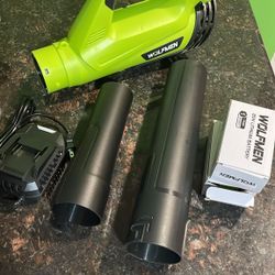 Leaf Blower, Electric Cordless Leaf Blower with 2 Batteries and Charger, 2 Speed Mode, Lightweight Leaf Blowers Asking $75
