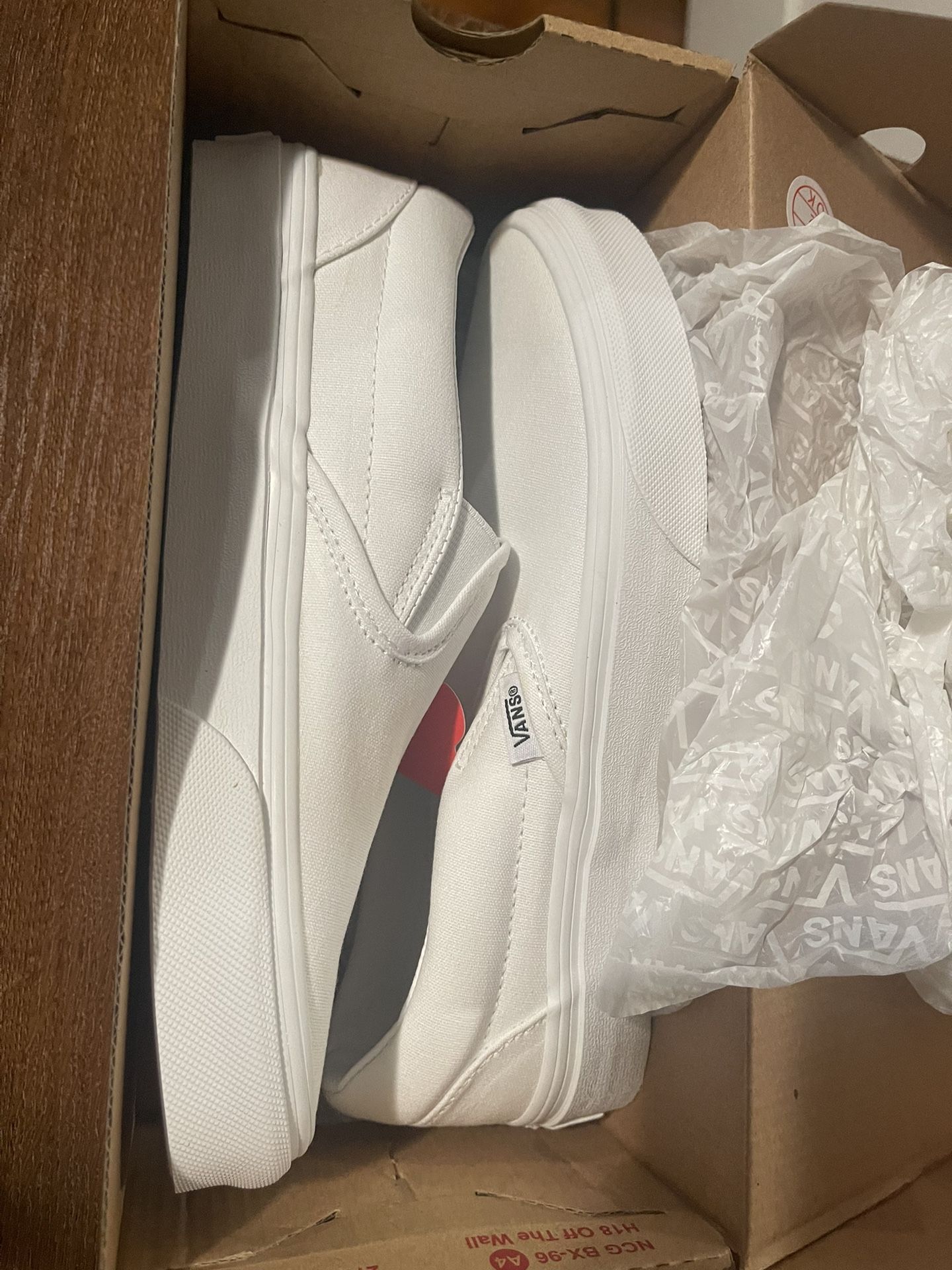 Size 6.5 Women’s White Vans 