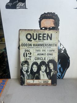 12” by 8”  Queen  Tin sign 