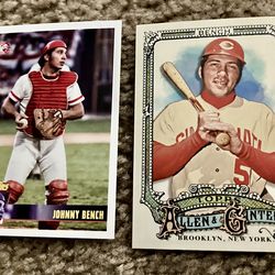 Johnny Bench Topps Baseball Cards - Allen & Ginter 2 Card Lot