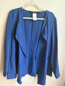 Marina Rinaldi Captare Blue Open Drape Blazer US 16 (Worn Twice)