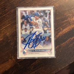 Signed Baseball Card, Austin Barnes, Dodgers