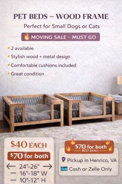 Pet Beds Wood Frame – Perfect for Small Dogs or Cats!