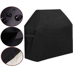 BBQ Gas Grill Cover, fits up to 58" L x 24" D x 48" H 600D Heavy Duty BBQ Gas Grill Cover for Genesis E and S Series Gas Grills Outdoor Barbeque Grill