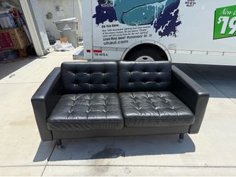 Leather love seat