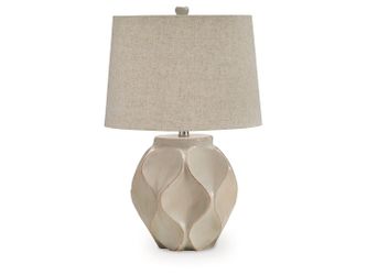 Edselham Distressed Cream Paper Table Lamp (1/CN)
