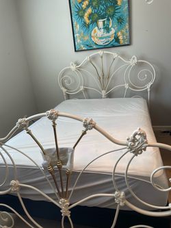 Full size headboard, footboard with adjustable frame