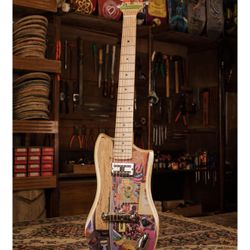 Musk Skateboard Guitar – Handmade Recycled Deck Electric Guitar + Stand