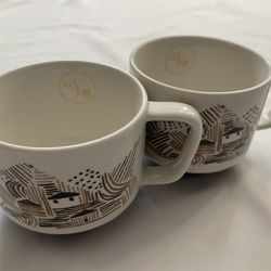 Starbucks Ceramic Coffee Tea Mugs Cups Artisan Series Story of Farmers Set of 2