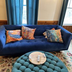 Upholstered Sofa with Ottoman