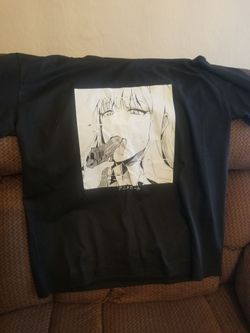 New anime girl black flag punk rock roll mens