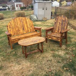 Handmade Patio Furniture Set Made With Reclaimed Wood