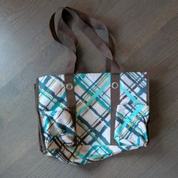 Thirdy-one Stylish Plaid Tote Bag