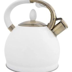 SUSTEAS Stove Top Whistling Tea Kettle - Food Grade Stainless Steel Teakettle Teapot with Cool Touch Ergonomic Handle, With 1 Silicone Pinch Mitt Incl