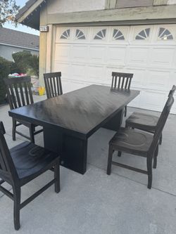 Rustic Dining Table With 6 Chairs