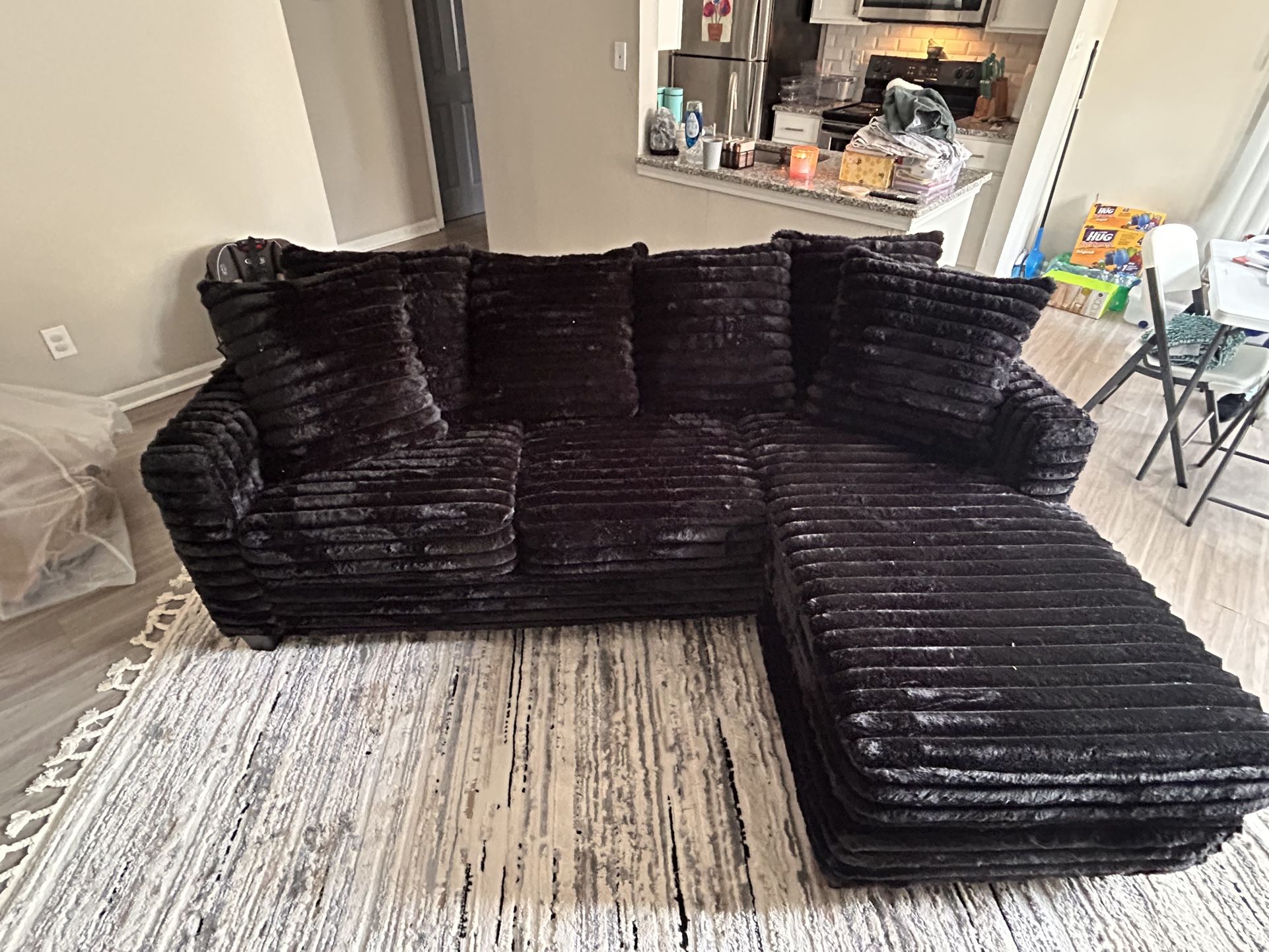 *SPRING SALE!!🚨* BRAND NEW Byers Market Wham Corduroy Black Sofa Chaise