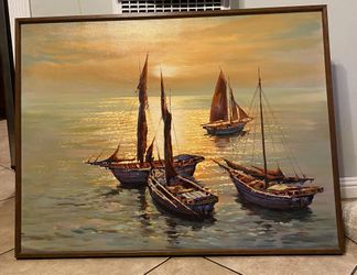 Boat Sailing oil Painting