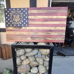 US Army Wooden Homemade American Flag