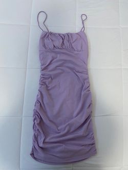 Lilac purple cinched dress