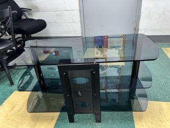 3-Tier Smoked Glass TV Stand
