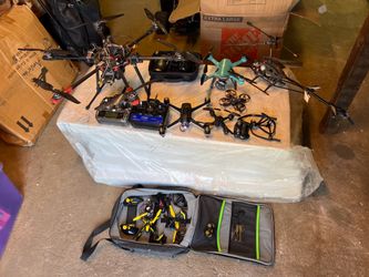 Lot of drones and helicopter