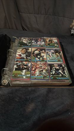 Binder Full Of Baseball And Football Cards 