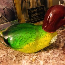 Beautiful heavy glass duck