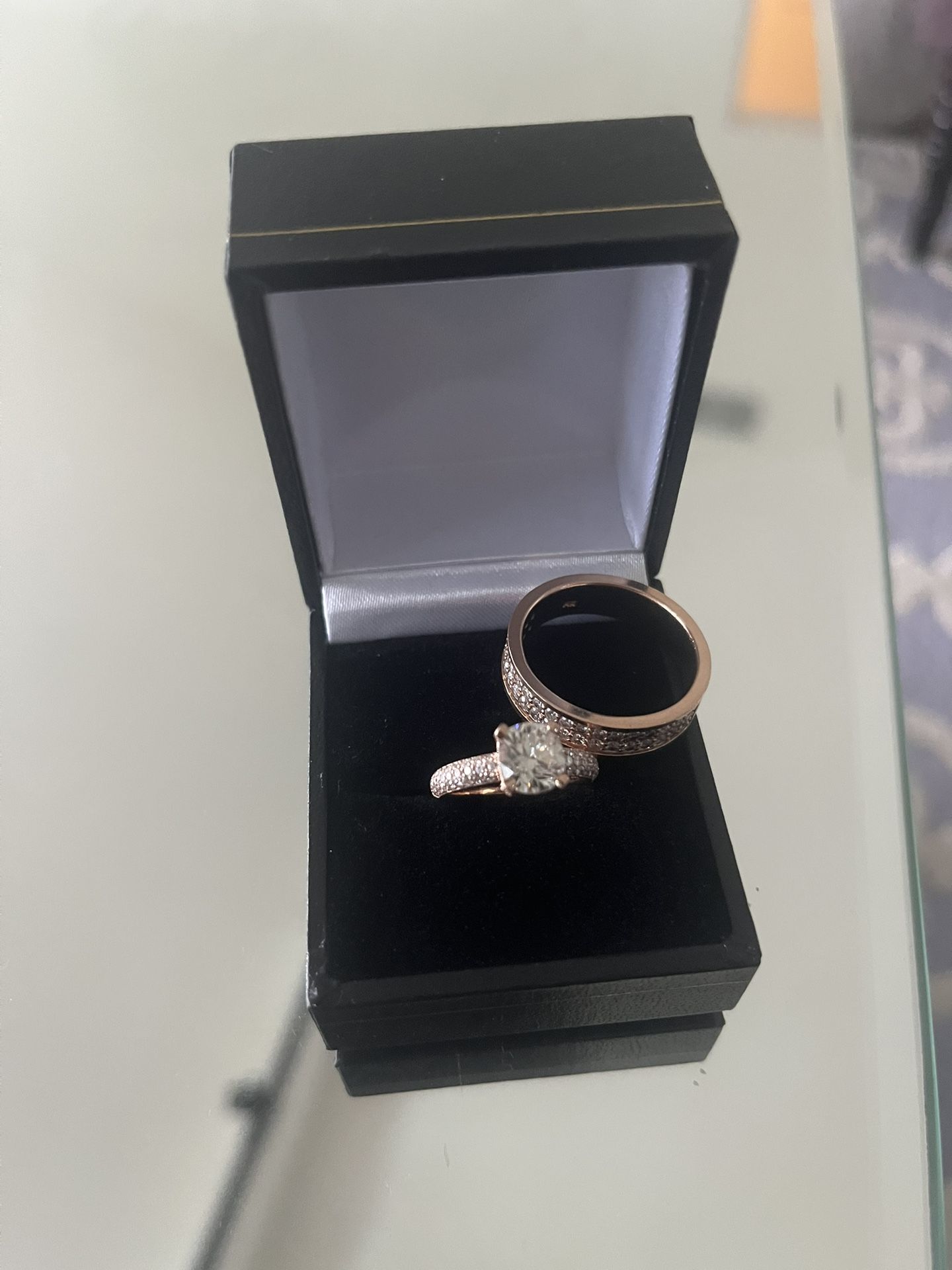 1.43Ct Engagement Ring and Rose Gold Band