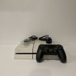 White PS4 with Black Controller 