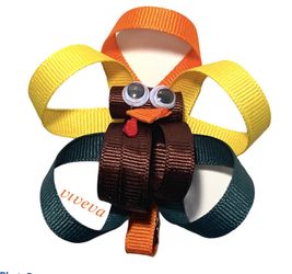 Thanksgiving turkey hair clip (handmade)
