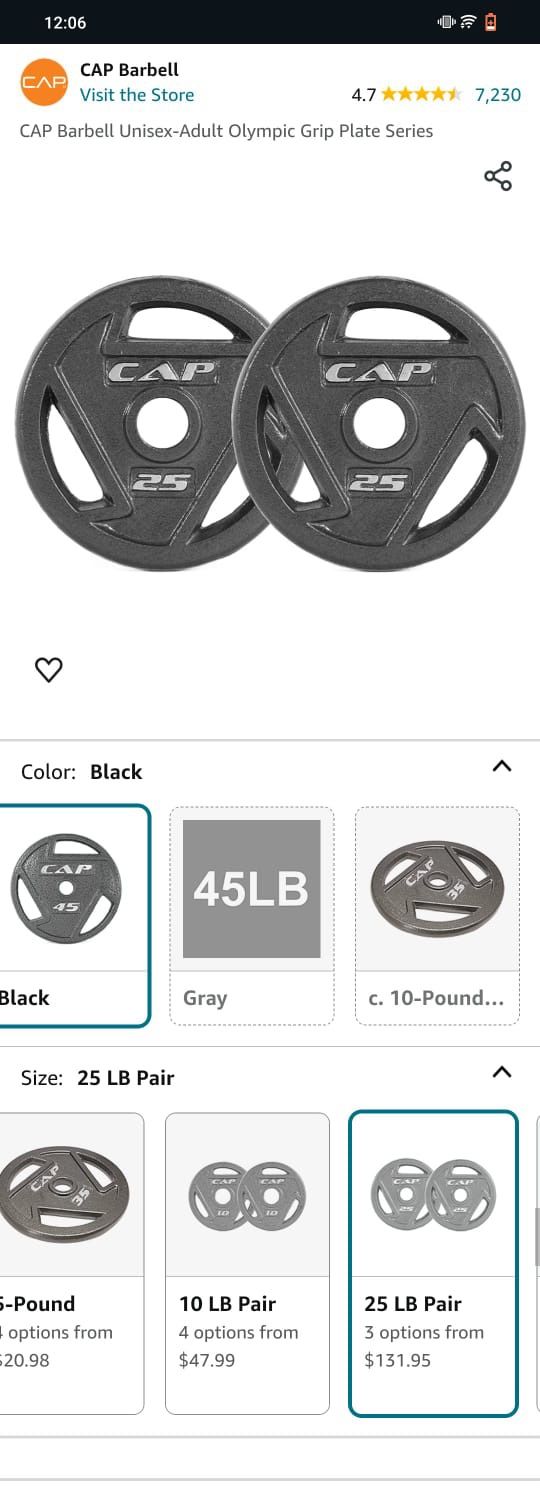 Cap Barbell Weight 25lbs Set Of 2 For 100$