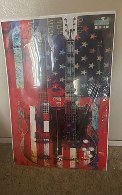 USA Flag/Guitar Poster