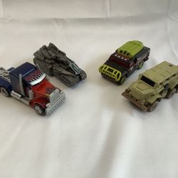 2010 HASBRO TRANSFORMERS RPM Ratchet, Optimus Prime, Bone Crusher, Megatron
