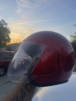 Red Motorcycle helmet 