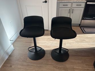 Set of 2 Black Adjustable Bar Stools