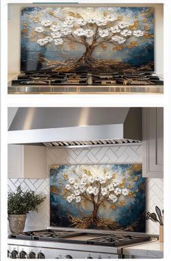 New Tempered Glass Kitchen Backsplash 30x16