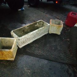 Three Concrete Flower Boxes