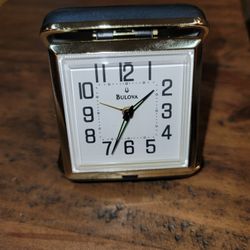 Vintage Bulova Travel Alarm Clock 