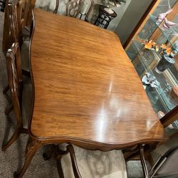 Dinning Table 6 Chairs And Hutch Almost 100 Years Old