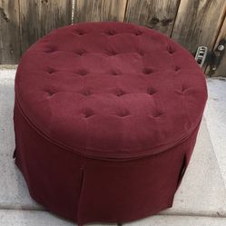 Round  Red Fabric Storage Stool 