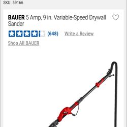 BAUER 5 Amp, 9 in. Variable-Speed Drywall Sander