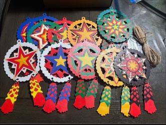 12 Pcs. Brand New Filipino Parol Christmas Lantern Ornaments Size 5inch By 3inch