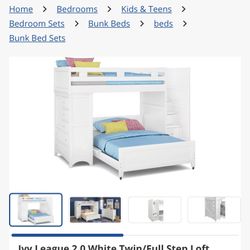 Loft Bunk Bed With Twin Under Drawer Stairs And Dresser Side